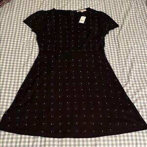 LOFT Black studded dress NWT